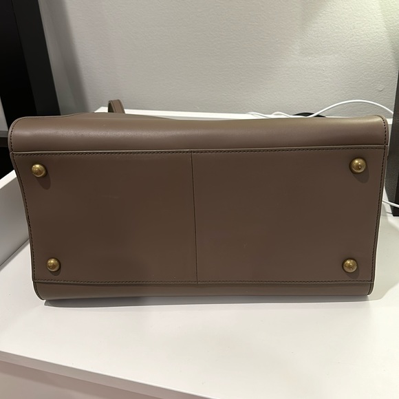 ZAC Zac Posen Leather Brown Satchel with Structured Design and Gold Hardware - Picture 9 of 9